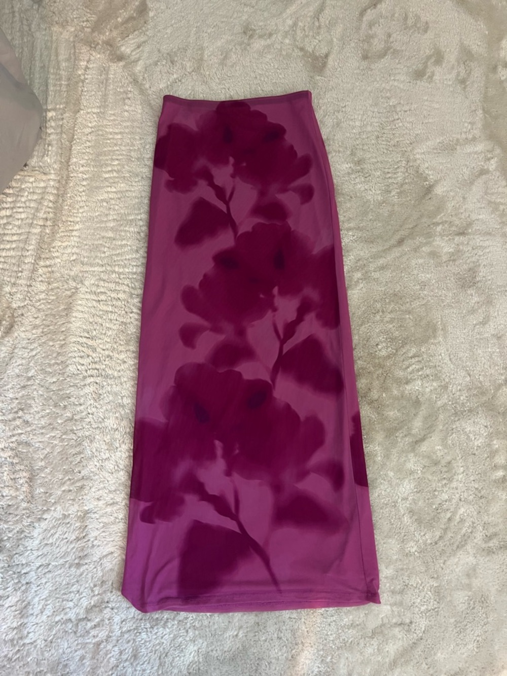 Open Edit XS Magenta Floral Maxi Skirt - Mesh